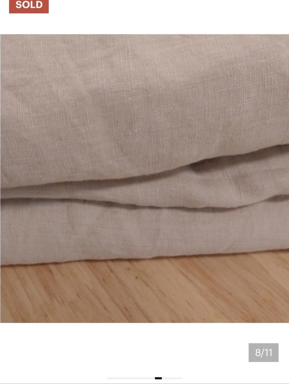 Gently Used QUINCE European Linen Sheet Set King Oat 1 Pillowcase 1 Flat Sheet